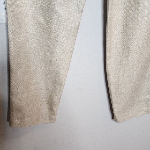 NWT Ellie Mae Studios Linen Silk Wool Keane Oatmeal Cream Pants Size 2 - Picture 13 of 16